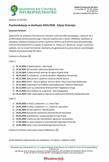 Psychoedukacja w Józefowie